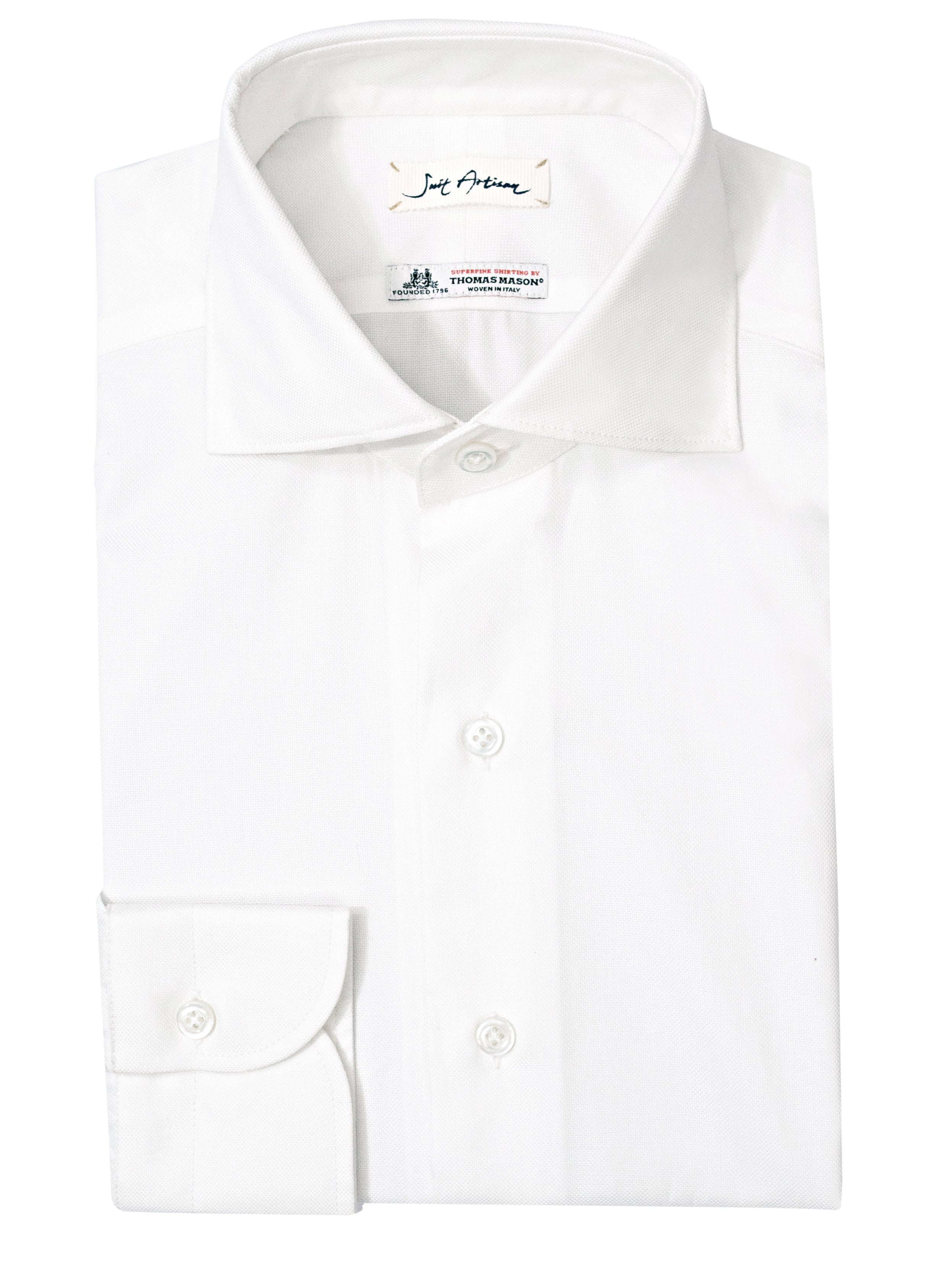 Ivory Spread Collar Shirt by Thomas Mason – Suit Artisan