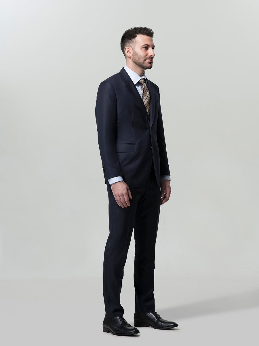 Dark Navy All Seasons Suit by Vitale Barberis Canonico Super 110s' Fabric