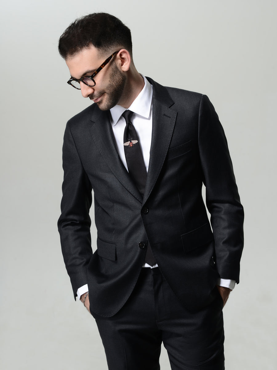Charcoal Grey All Seasons Single Suit Jacket by Vitale Barberis Canonico