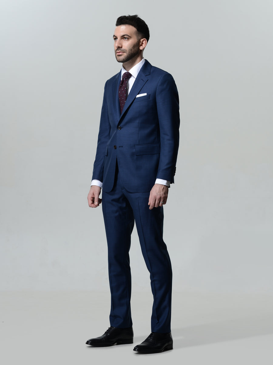 Blue All Seasons Suit by Vitale Barberis Canonico Super 110s' Fabric