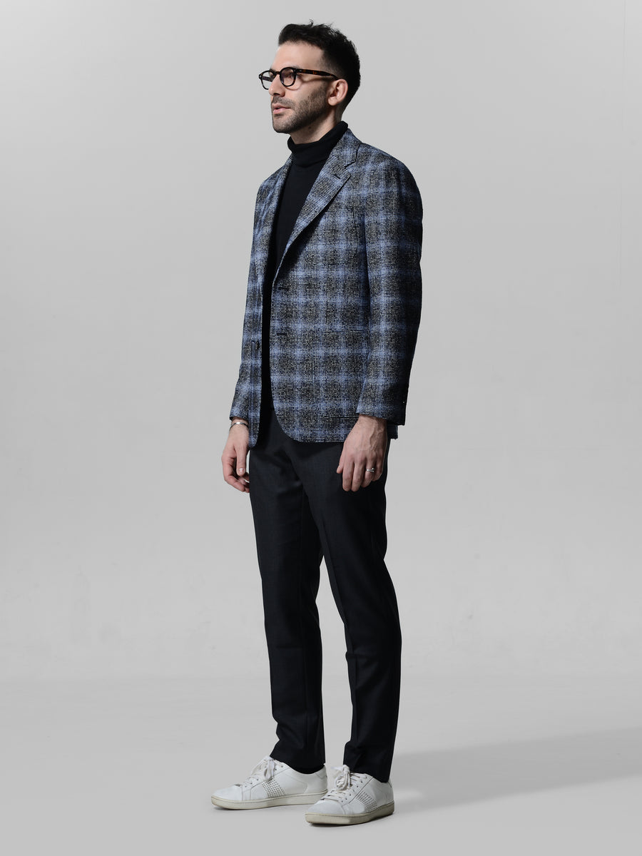 Houndstooth Navy Sport Jacket by Japanese Wool Nylon Fabric