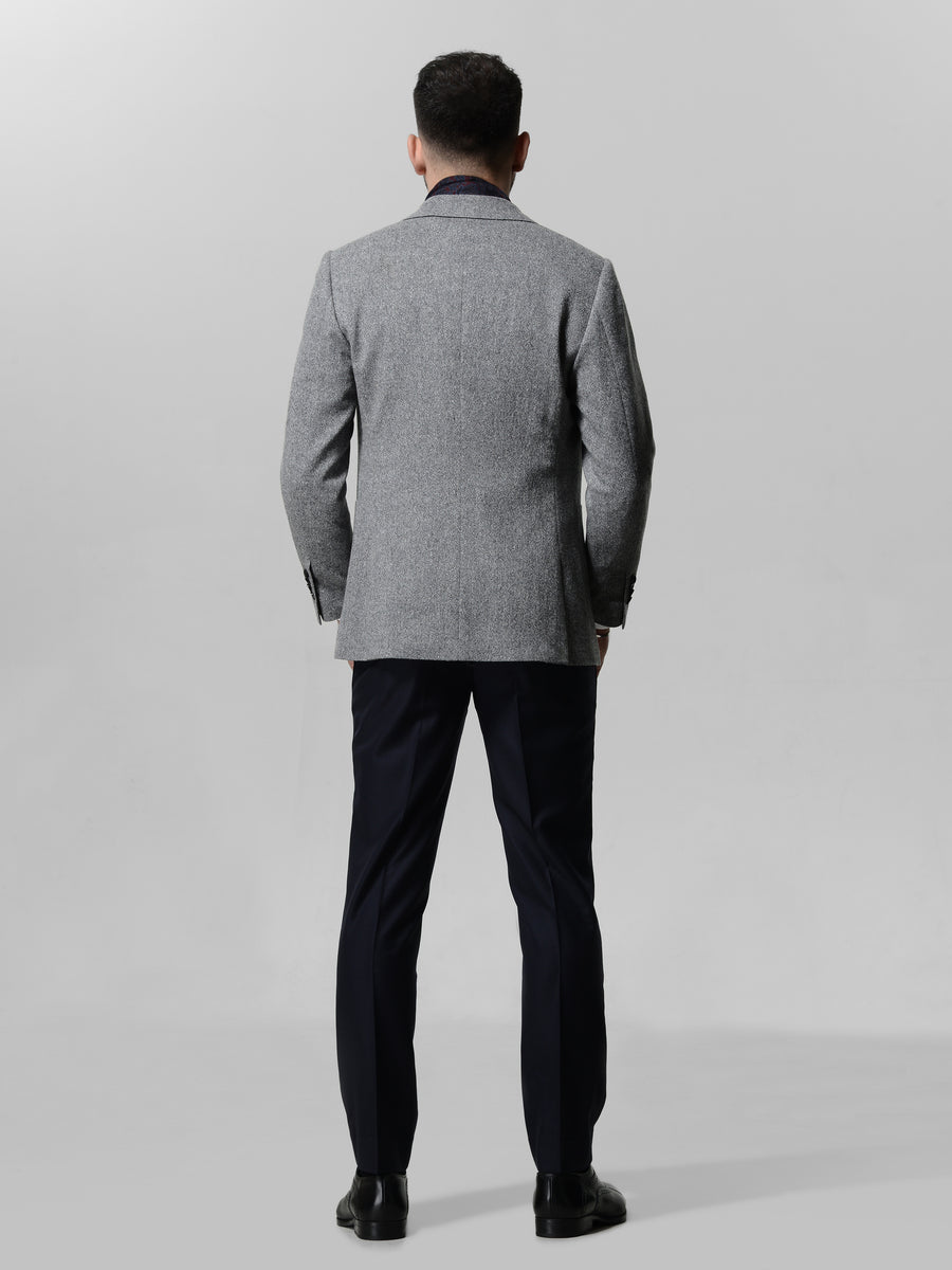 Light Grey Donagel Sport Jacket by Japanese Wool Nylon Fabric
