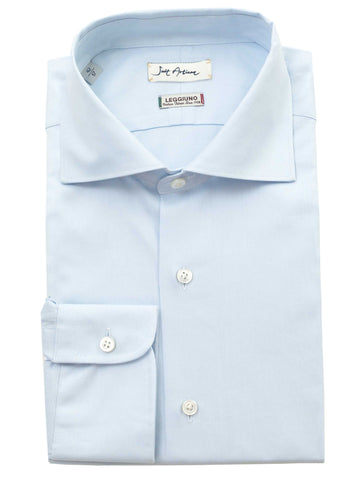 Light Blue Spread Collar Shirt by Leggiuno s.p.a.