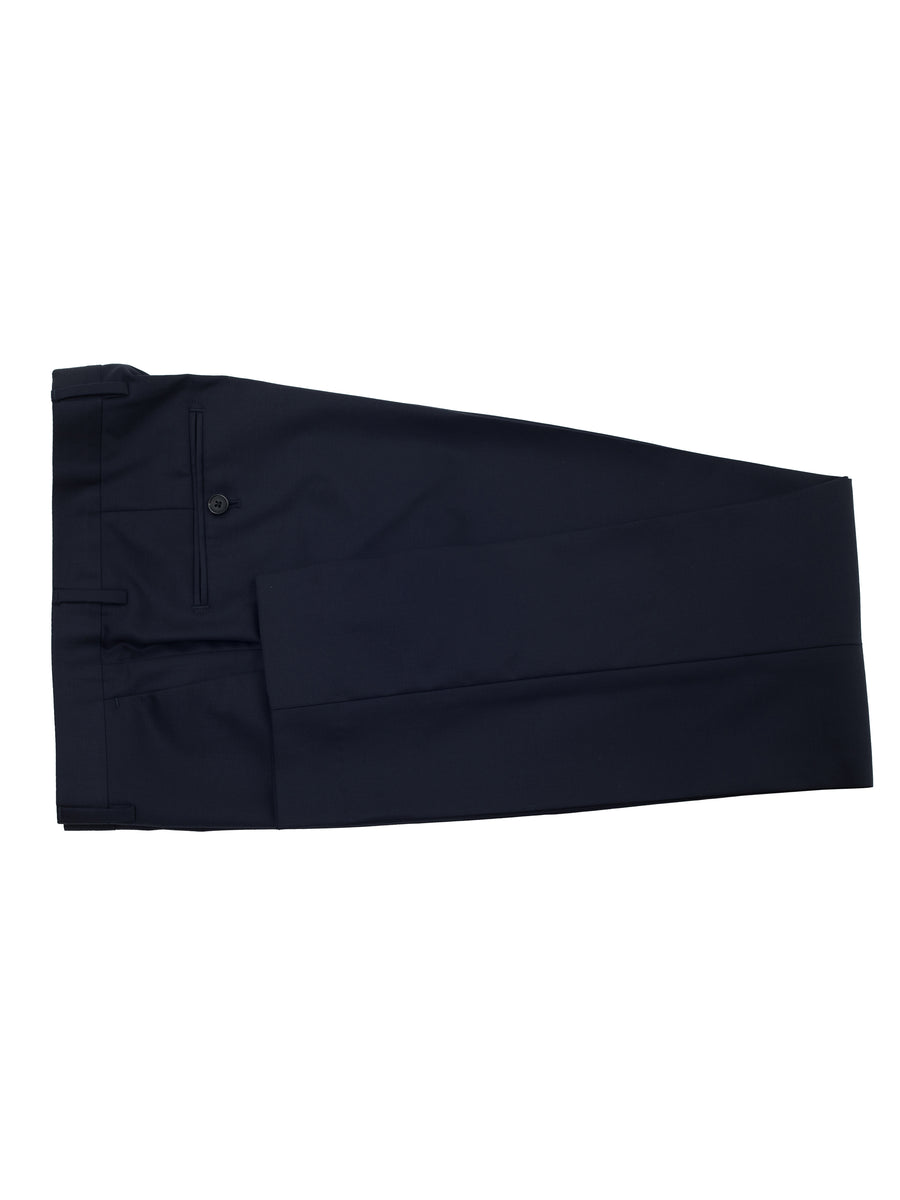 Dark Navy All Seasons Single Suit Trousers by Vitale Barberis Canonico