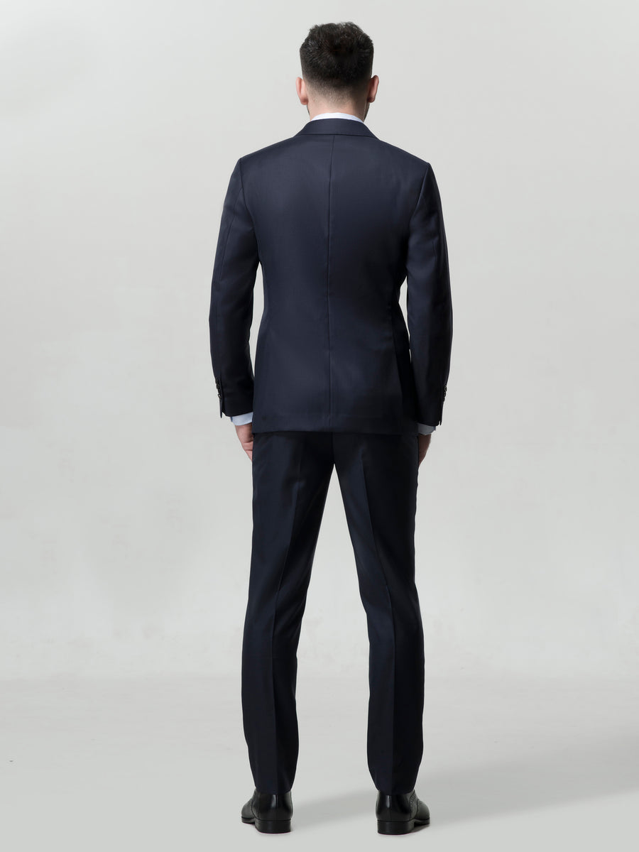 Dark Navy All Seasons Suit by Vitale Barberis Canonico Super 110s' Fabric
