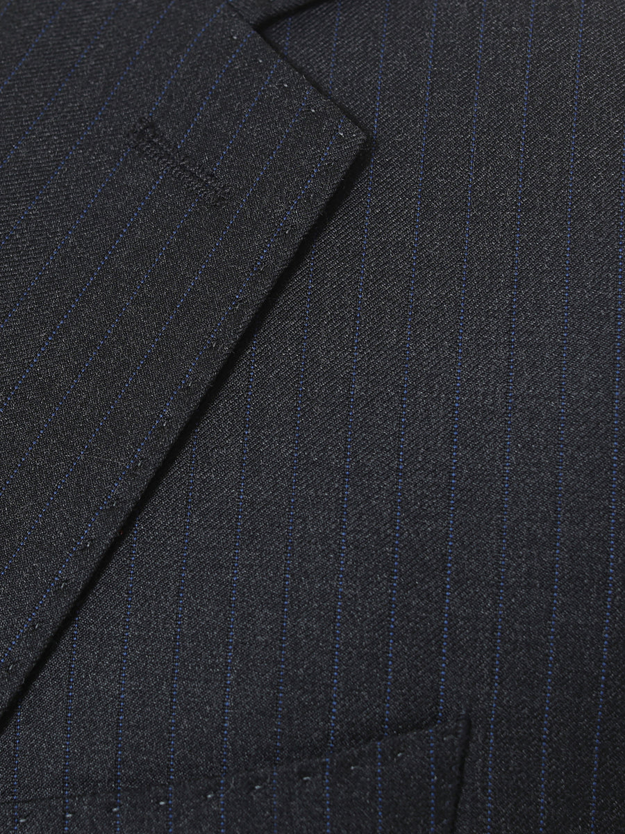 Striped Charcoal Grey Suit by Vitale Barberis Canonico Super 110s' Fabric